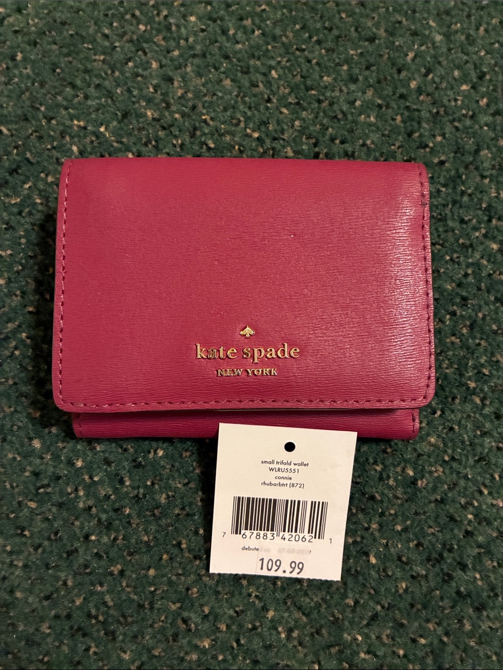 kate spade Connie small trifold wallet in  Rhubarb
